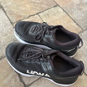 Hoka Bondi Women’s Black and White Athletic Shoes